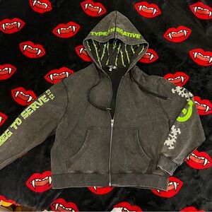 Dolls Kill x Type O Negative Hoodie - BLACK NO.1 WASHED HOODIE